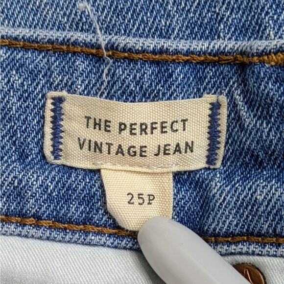 Madewell Jeans Perfect Vintage 25P Petite Blue Denim Banner Wash GUC NB056 - Picture 2 of 11
